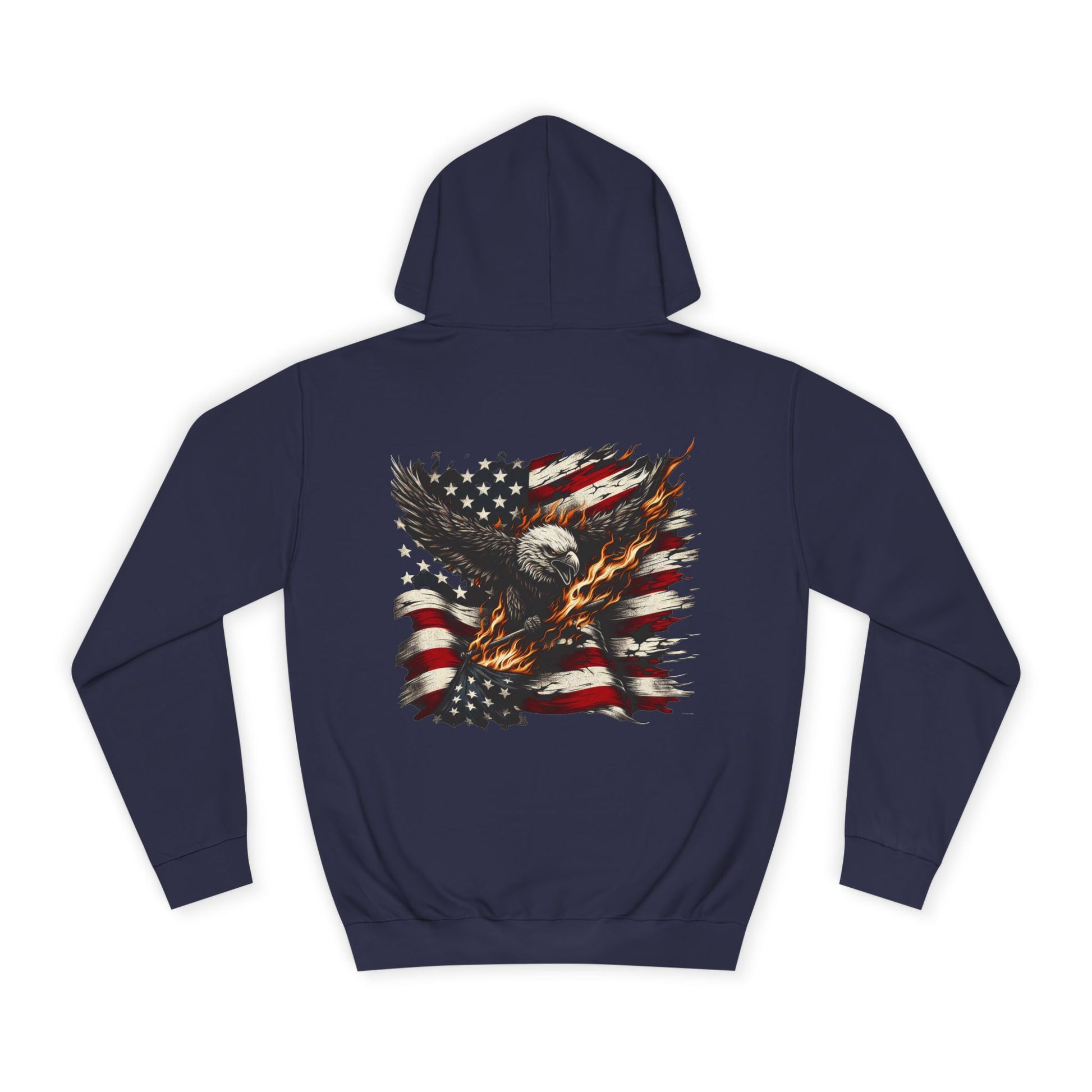 American Eagle with Flames and USA Flag Design