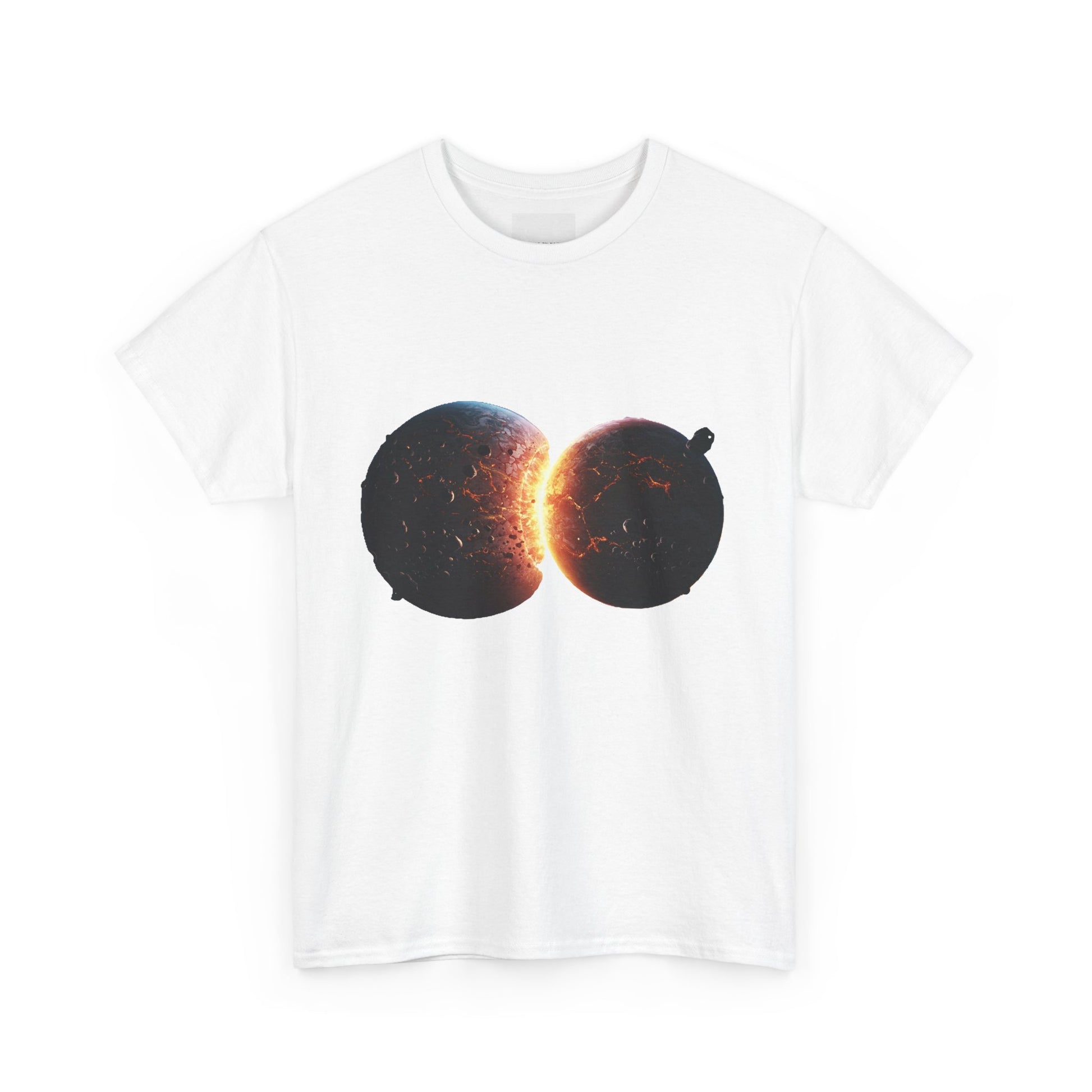 Colliding Planets  Unisex Heavy Cotton Tee