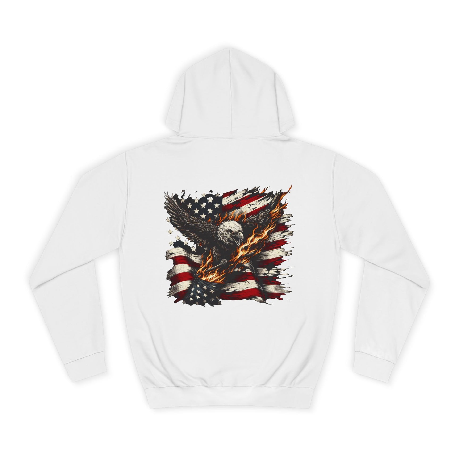 American Eagle with Flames and USA Flag Design