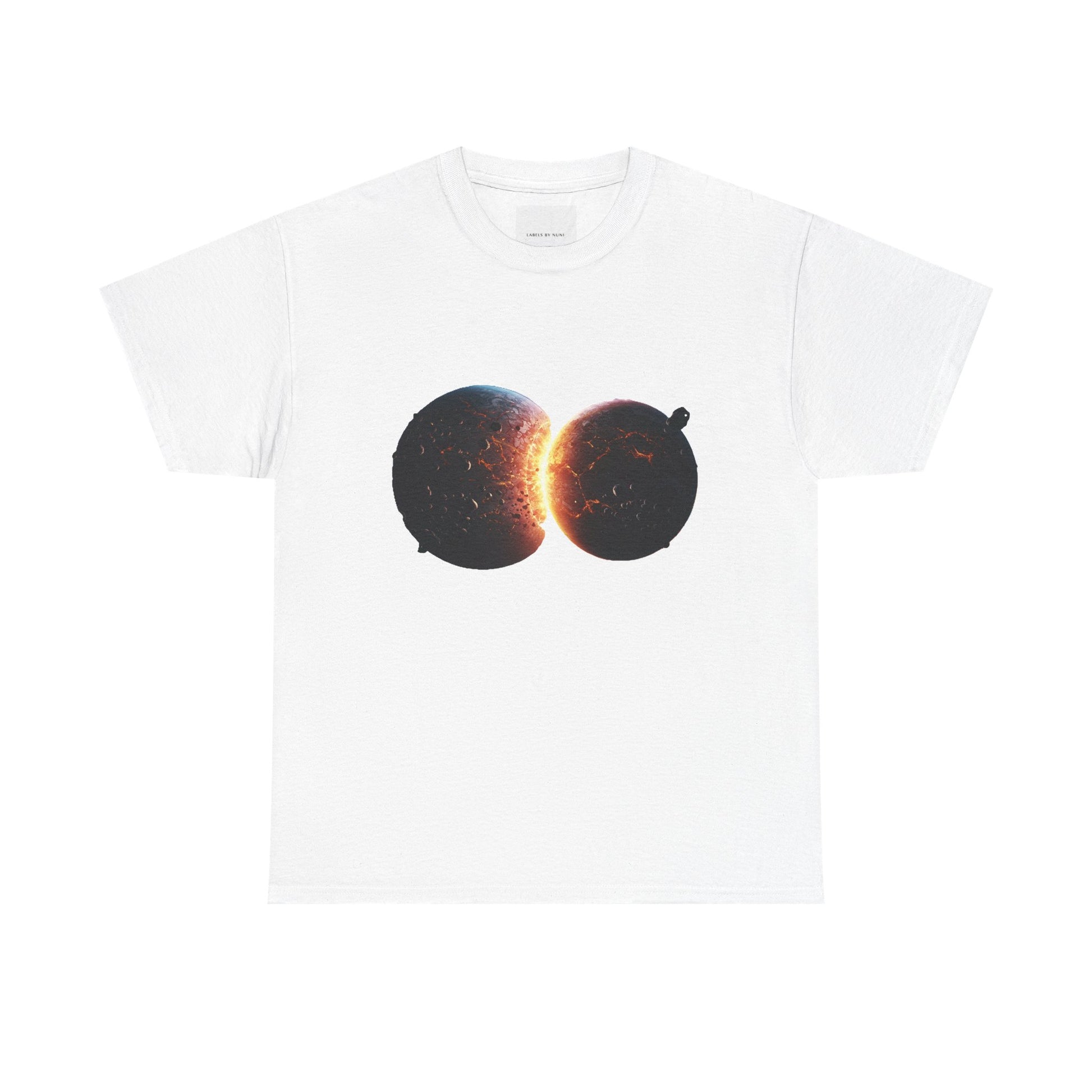 Colliding Planets  Unisex Heavy Cotton Tee